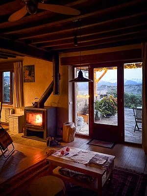 Haardvuur in de winter